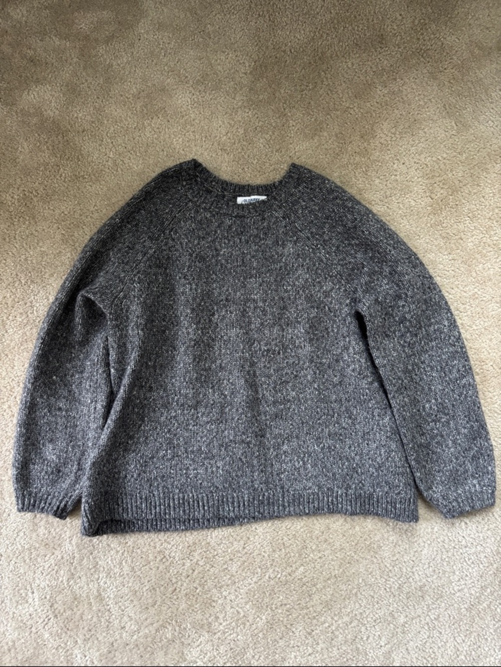 Old Navy Women's Charcoal Marled Crewneck Sweater